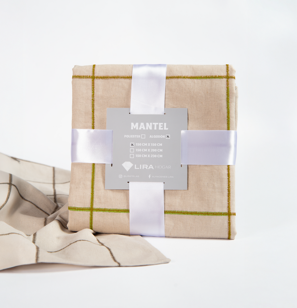 Mantel lino de cuadros