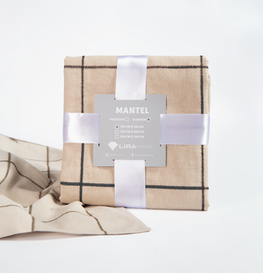 Mantel lino de cuadros