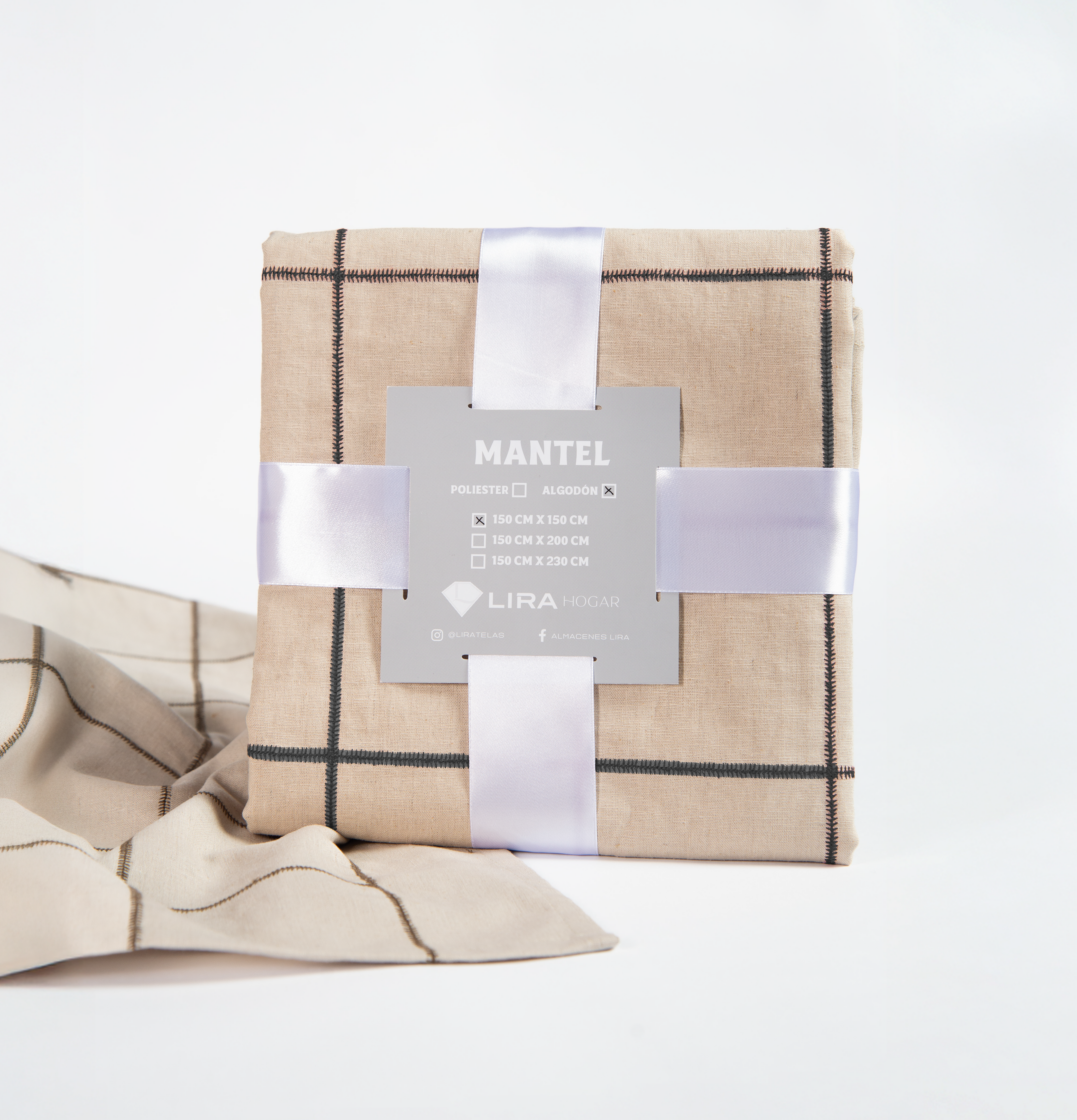 Mantel lino de cuadros