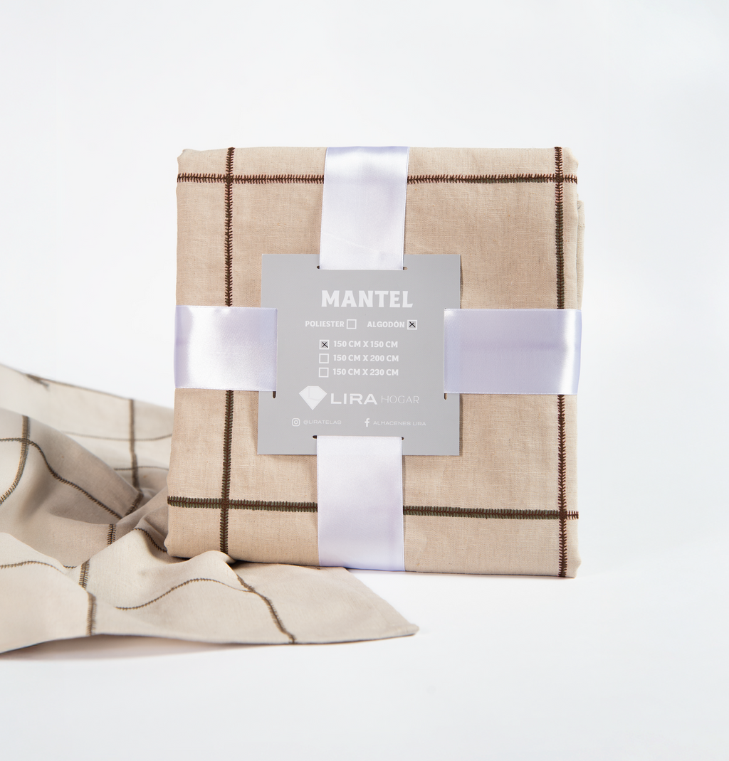 Mantel lino de cuadros