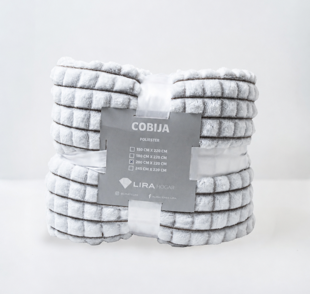 Cobija Veteada Gris Obscuro