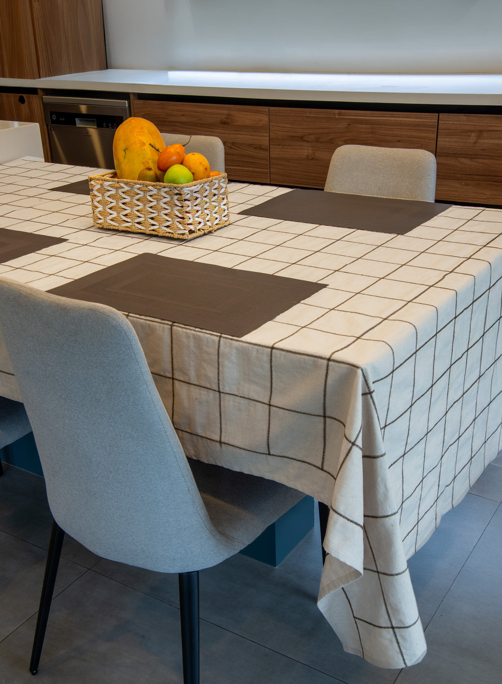 Mantel lino de cuadros
