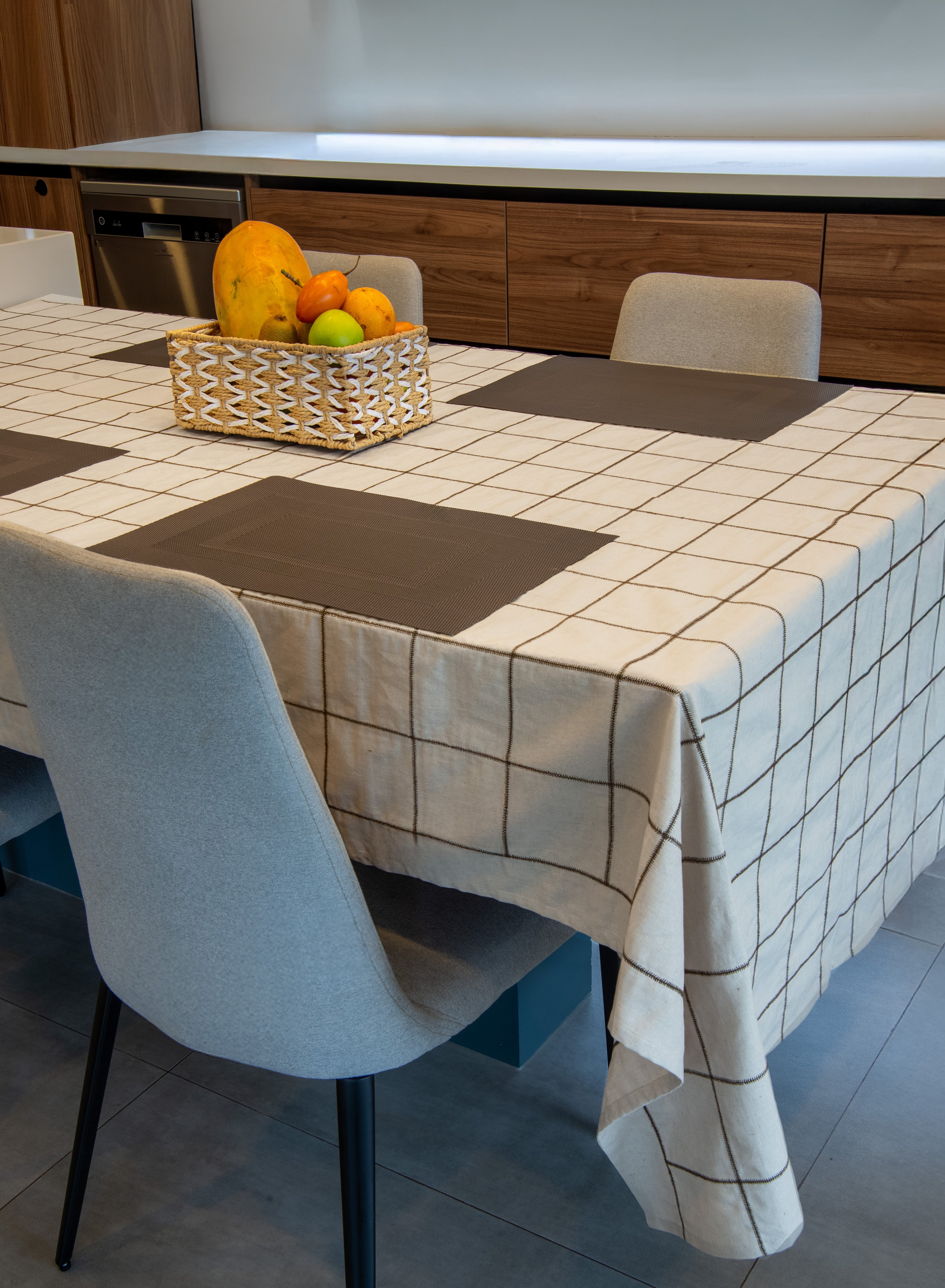 Mantel lino de cuadros