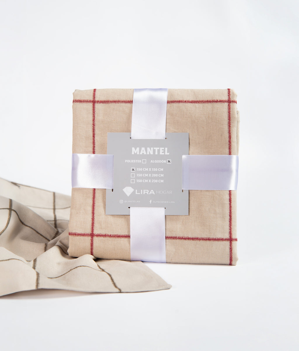 Mantel lino de cuadros